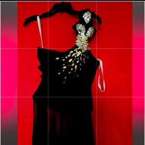 Precious formals jewelled top mesh dress size 2